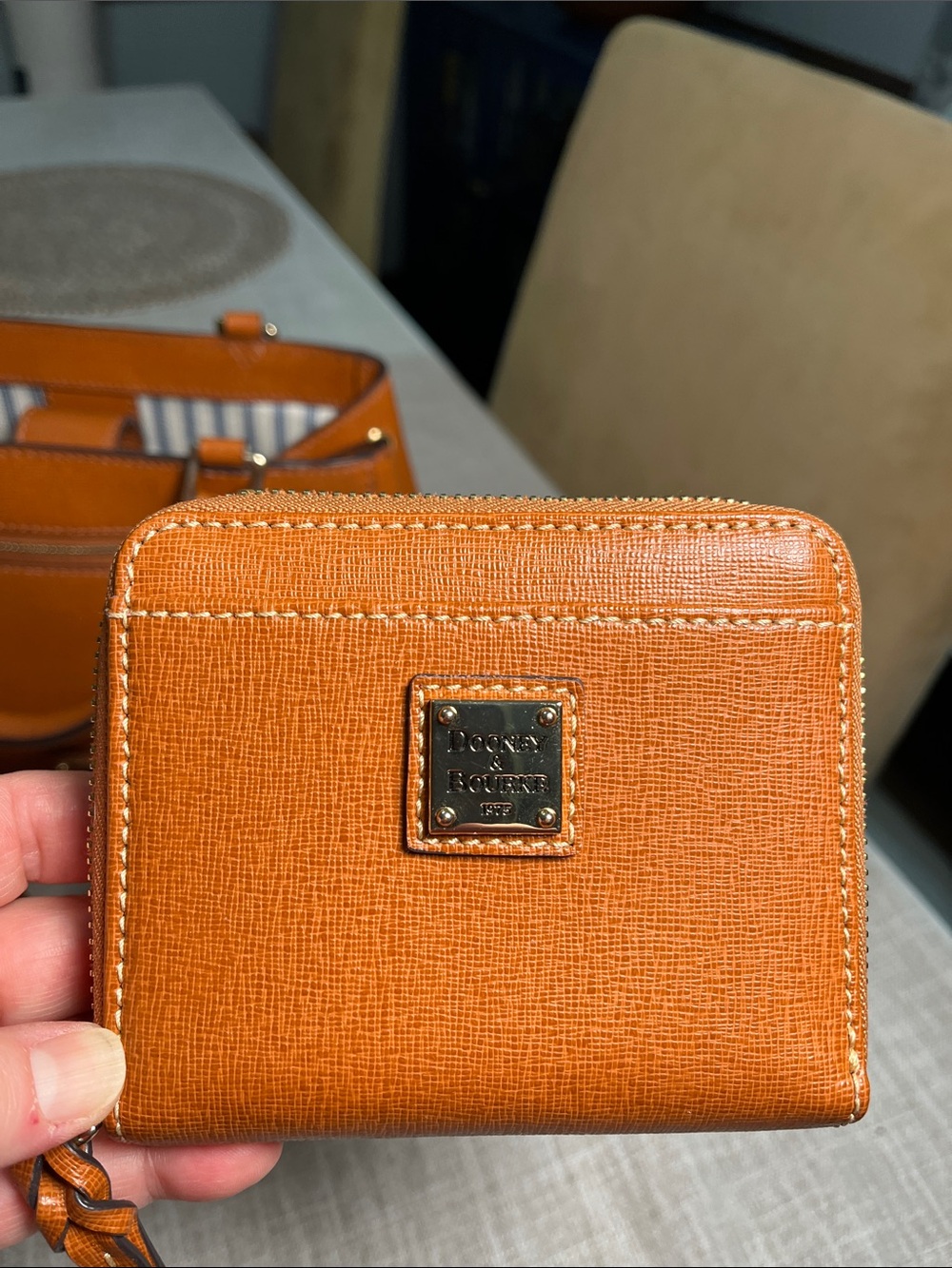 Dooney & Bourke Saffiano leather Structured Satchel with Matching Wallets - Picture 11 of 16